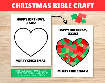 Weihnachtsbibel Handwerk | Happy Birthday Jesus zum Ausmalen (Digitaler Download)