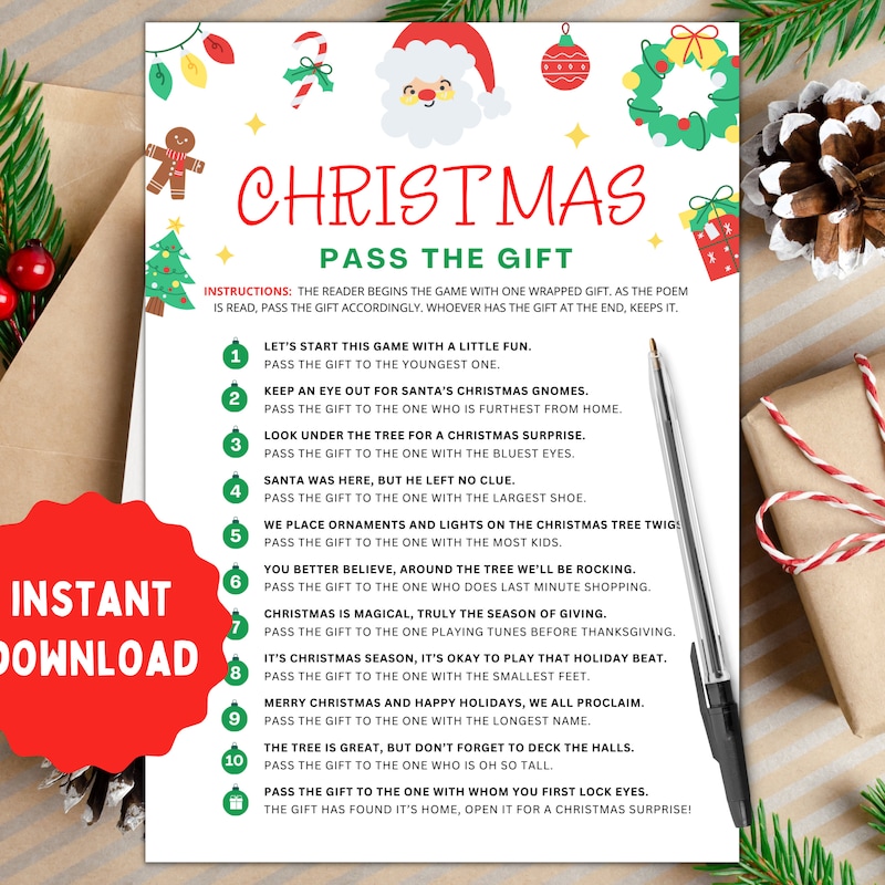Pass the present christmas game