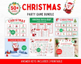 Christmas Game Bundle | Christmas Games | Christmas Party Games | Christmas Games for Adults Kids Families | Fun Christmas Games | Printable