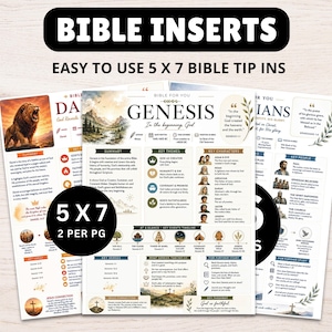Bible Study Inserts: Summaries for All 66 Books (Printable)