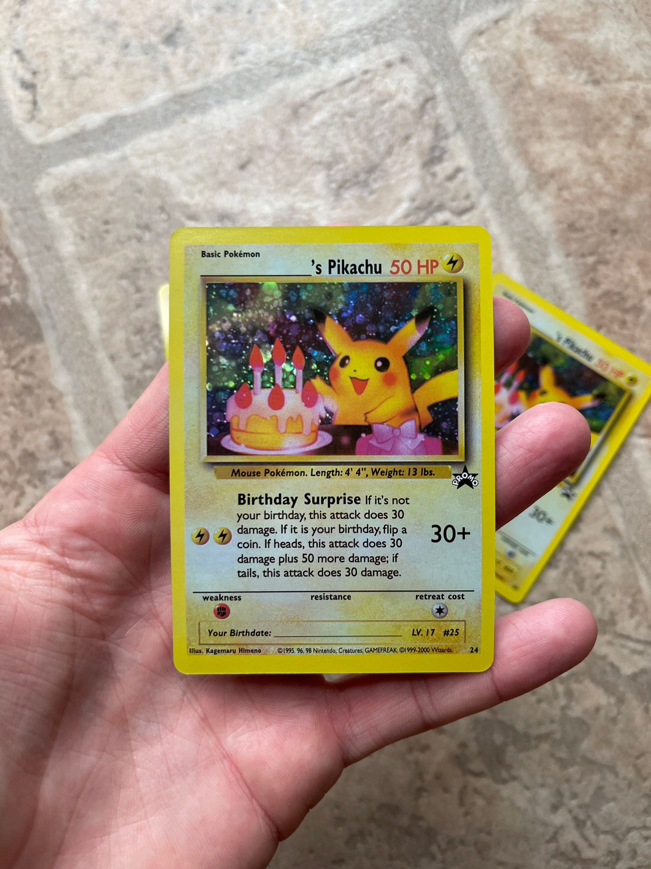 Birthday Pikachu Promo Holo Proxy Replica Handmade Pokemon - Etsy New Zealand