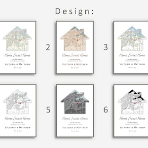 Housewarming Map Print, Personalized New Home Gift (digital Download ...