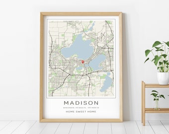 Custom City Map, Personalized Map, Custom Map Poster, Any City, Wall decor, Travel poster, Anniversary Gift, Wedding Gift | DIGITAL DOWNLOAD