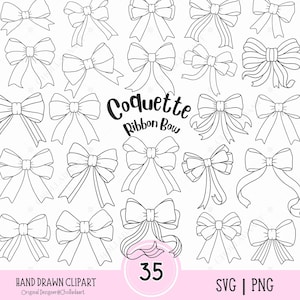 Coquette Ribbon Bow SVG Bundle, Ribbon Bow svg, Bow svg, Coquette bow svg, Bow line drawing, Retro bow svg, Ribbon svg, Bow Outline Svg