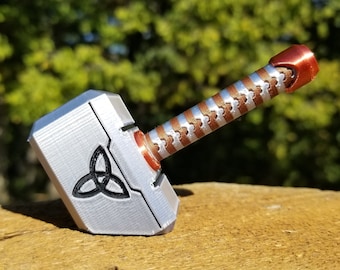 3D Printed Mjolnir Refrigerator Magnet Fan Art Inspired by the Hammer of the Mythological Thunder God Thor