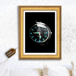 Omega Seamaster 300 Co-Axial Watch Photorealistic Digital Poster | 18x24&quot; TIFF Download, Perfect for Watch Lovers & Collectors.