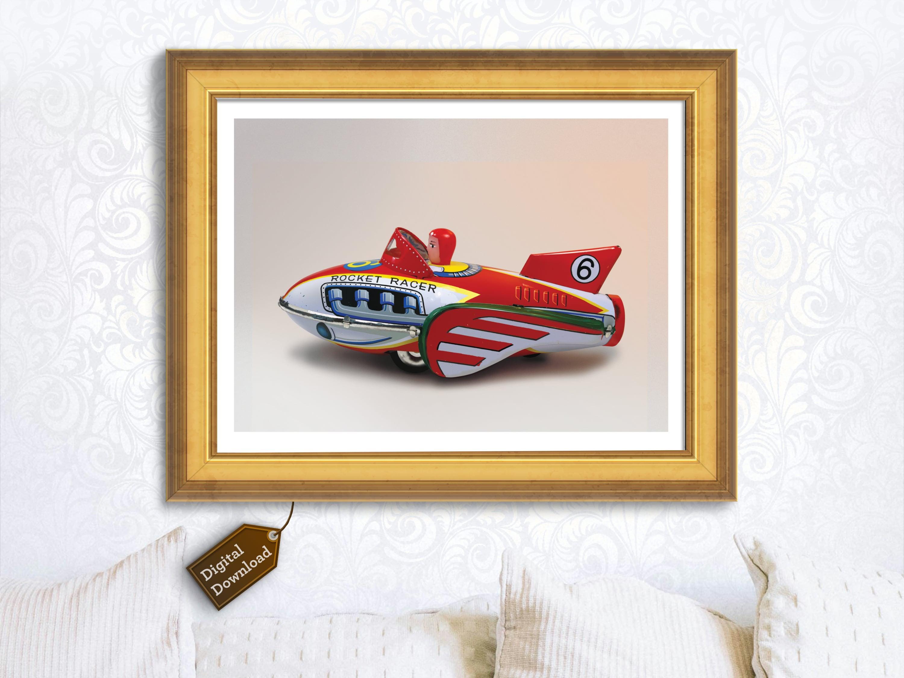 Rocket Racer Tin Toy - Etsy Rocket Racer Tin Toy - Etsy