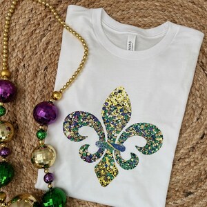 Mardi Gras T-shirt / Mardi Gras Womens Tee / Mardi Gras White Shirt / Mardi Gras Bella Canvas Tee / Mardi Gras Parade Tee / Mardi Gras Tee