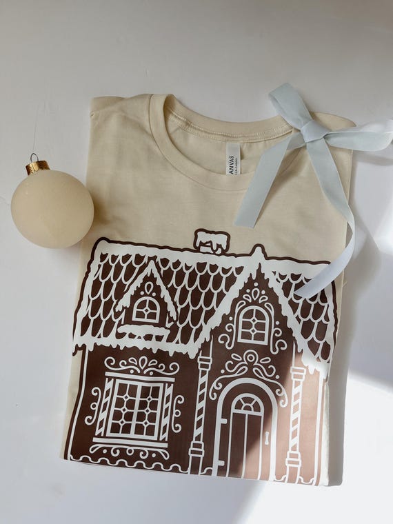 Gingerbread House Shirt / Gingerbread Tee / Gingerbread House Tee / Gingerbread Neutral Shirt / Youth Christmas Tee