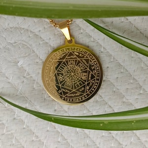 Protection necklace -Sacred geometry-Seal of the seven archangels-Yoga necklace-Gold or silver stainless steel color-Prosperity jewelry