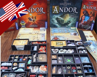 Insert construction plan for "The Legends of Andor Part 1+2", the expansion "The Star Shield" and the supplement "New Heroes" (english)
