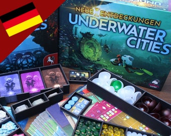 Inlay-Bauplan für "Underwater Cities" mit Erweiterung "Neue Entdeckungen" (deutsch)