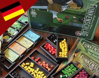 Inlay-Bauplan für "Funkenschlag" mit Erweiterung "Die Roboter" (deutsch)