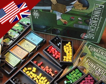 Board game insert construction plan for "Power Grid" with expansion "Robot" (english)