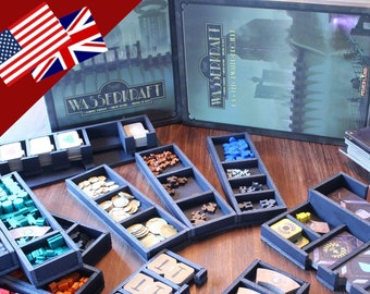 Board game insert construction plan for "Barrage" with "The Leeghwater-Project" expansion (english)