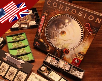 Board game insert construction plan for "Corrosion" (english)