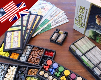 Board game insert construction plan for "Caverna" (english)
