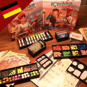 Inlay construction plan for &quot;Kitchen Rush&quot; with expansion &quot;Aber bitte mit Sahne&quot; (German)