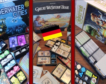 Bauplan-Bundle für "Underwater Cities mit Erweiterung, Great Western Trail 2. Edition und Caverna (deutsch)