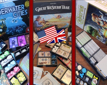 Construction plans bundle for "Underwater Cities, Great Western Trail 2. Edition and Caverna (english)