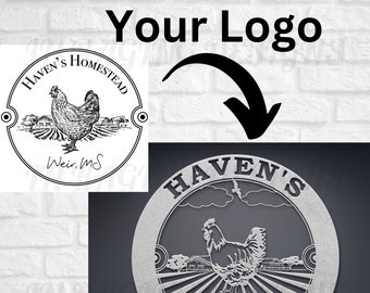 Custom Logo Metal Sign, Personalized 16 Gauge Steel, Business Branding