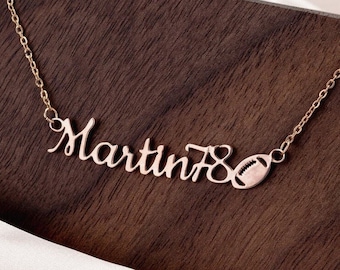 Collar deportivo personalizado con nombre, regalo de atleta de acero inoxidable