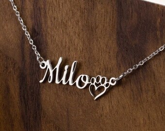 Collar personalizado con nombre de pata de gato, joyería conmemorativa para mascotas