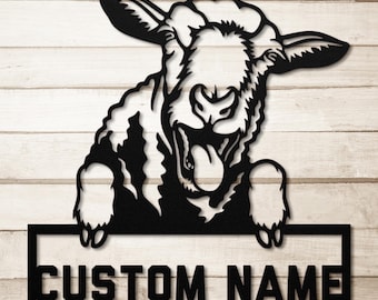 Letrero de rancho de ovejas personalizado, acero calibre 16, decoración de granja