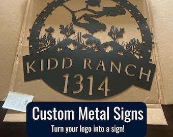 Letrero metálico personalizado cortado con láser: decoración personalizada para negocios o el hogar.
