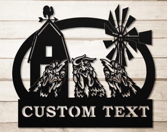 Personalized Farm Fresh Eggs Sign, Chicken Coop Decor, 16-Gauge Steel