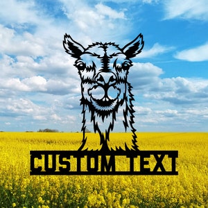 Personalized Alpacas Ranch Sign, Custom Metal Lama Sign Farm Sign Personalized With Name, Metal Alpaca Ranch or Farm Entry Sign, Lama Farmer