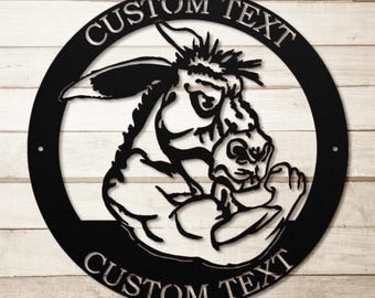 Personalized Donkey Metal Sign, Custom Farmhouse Decor, 16 Gauge Steel
