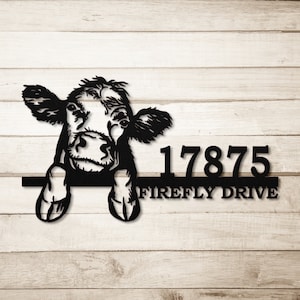 Custom Calf Metal Address Sign, Cow Wall Art, Cow Decor, Calf Farm Sign, Personalized Cow Farmhouse Decor,, Cow F armer Gift, Cow Lover Gift