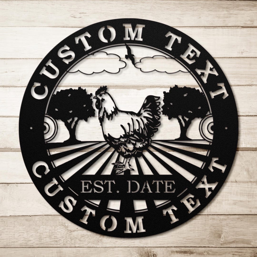 Personalized Chicken Metal Sign, Farmhouse Decor, Custom Hen House Sign ...