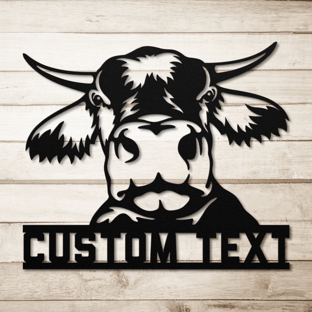 Cow Custom Personalized Cow Metal Sign: Custom Farm Name Art - Etsy