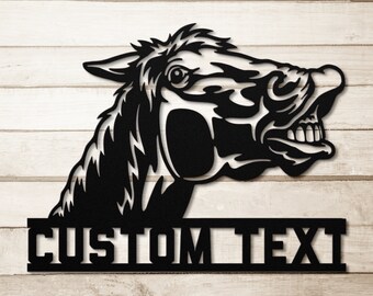 Letrero metálico personalizado para rancho de caballos: decoración rústica para exteriores