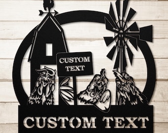 Custom Metal Chicken Coop Sign, Funny Farmhouse Decor