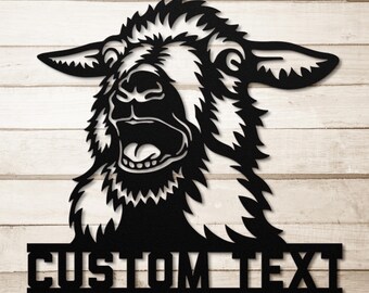 Letrero metálico de oveja personalizado: decoración de granero de granja