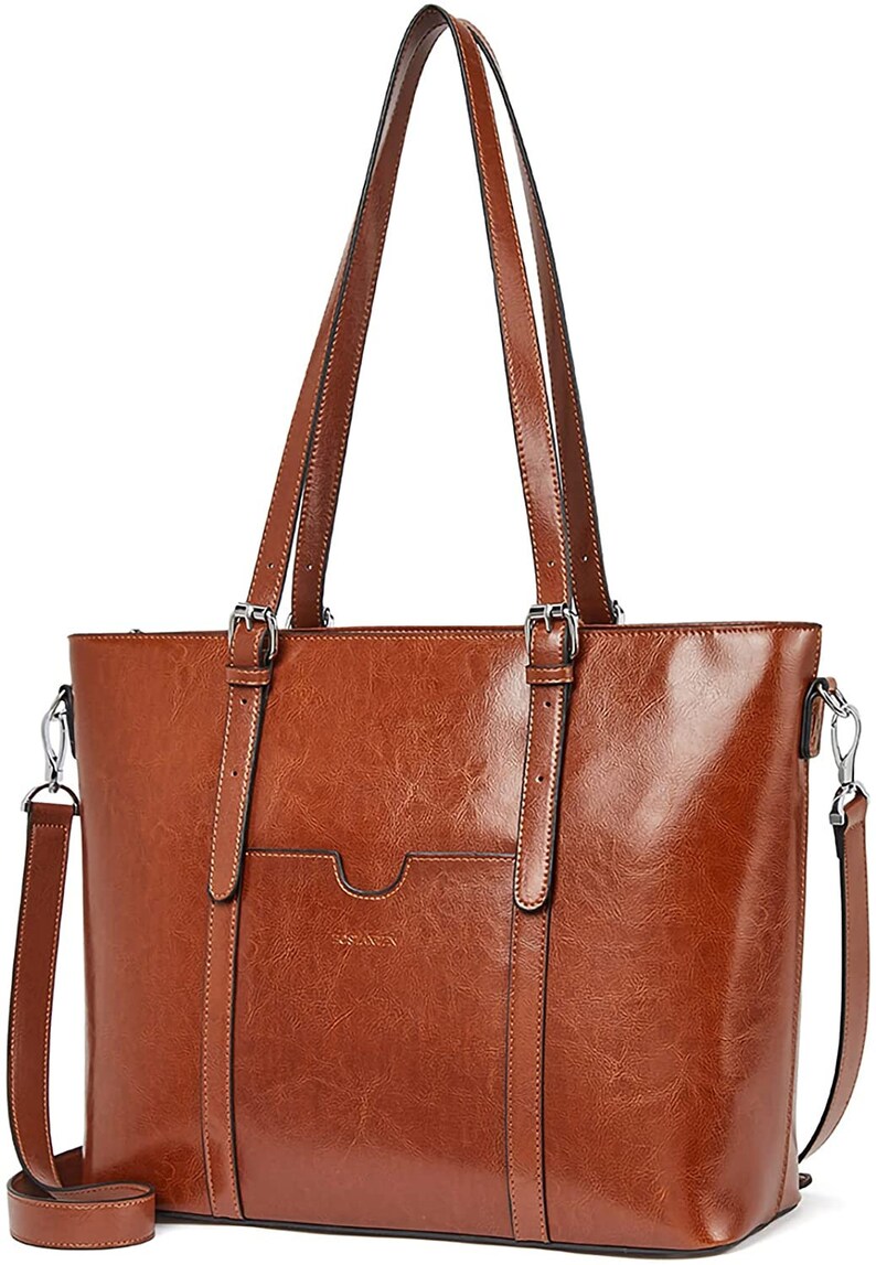 Women's Leather Laptop Tote Office Shoulder Handbag Etsy