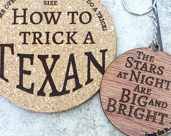 DIGITAL Texan keychain bundle - Trick a Texan design - The stars at night