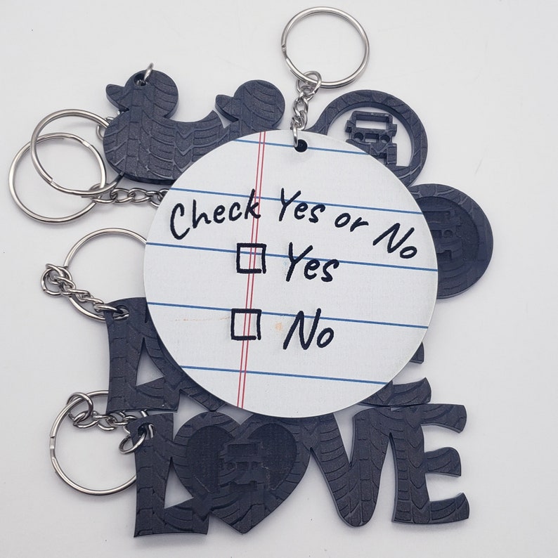 DIGITAL Check Yes or No Keychain Etsy