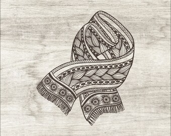 CYFROWY świąteczny szalik dzianinowy plik laserowy