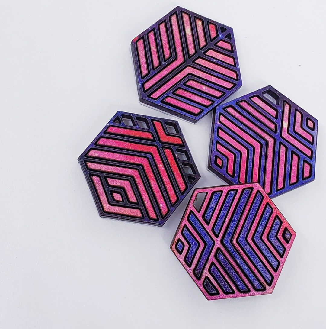 DIGITAL Hexagon Earring Bundle Set of 15 Designs Etsy