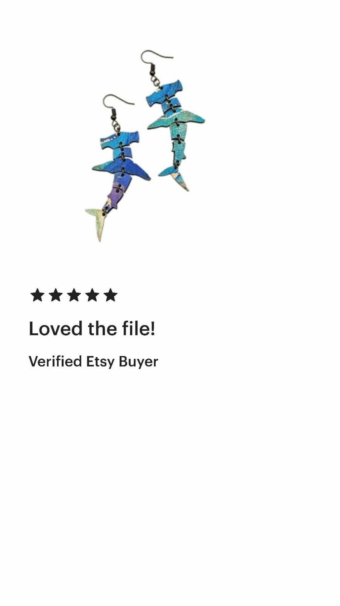 DIGITAL Mini Stacked Hammerhead Shark Earrings Dangle Earring Dangle ...