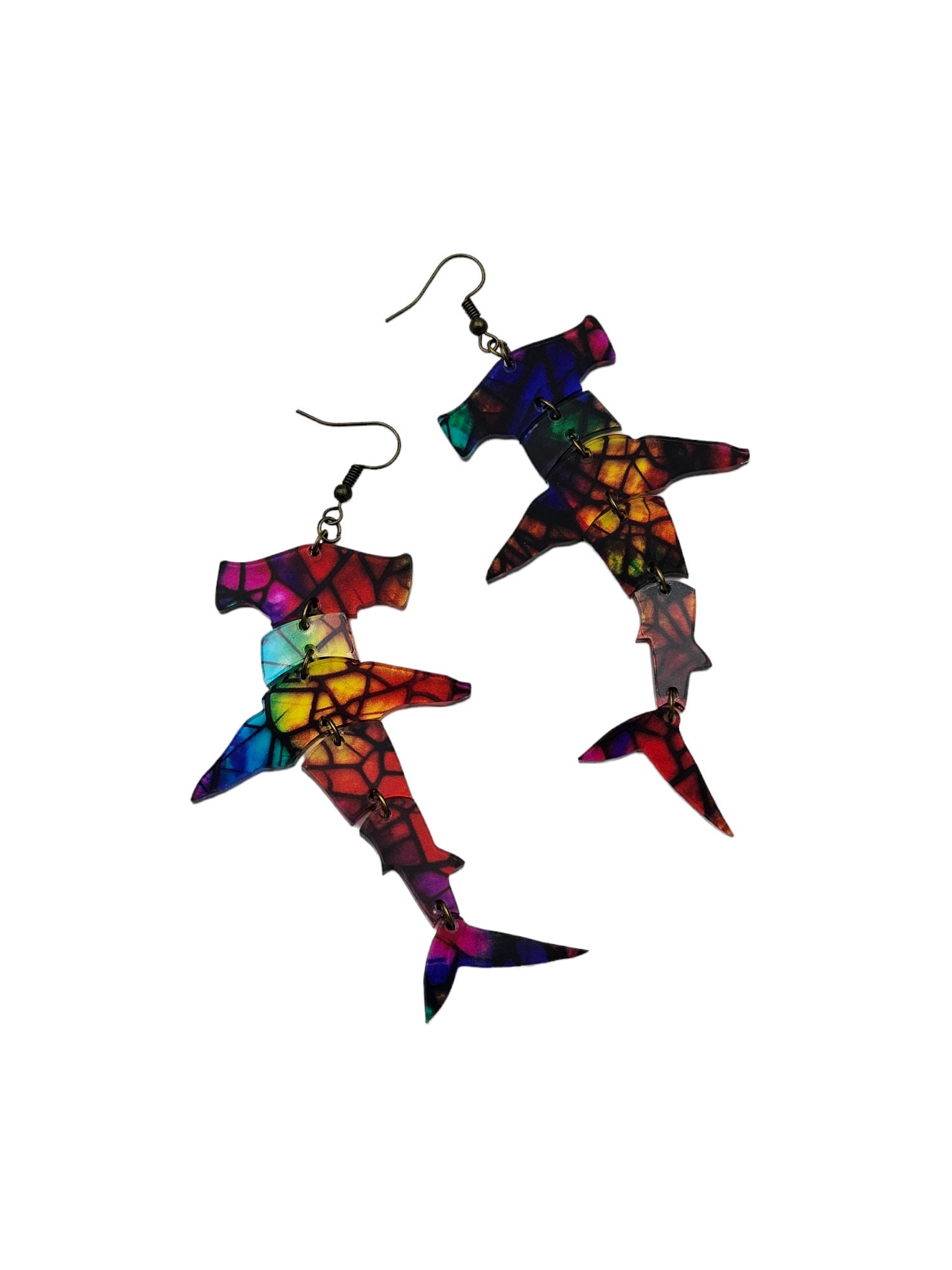 DIGITAL Stacked Hammerhead Shark Earrings Dangle Earring Dangle Drop - Etsy