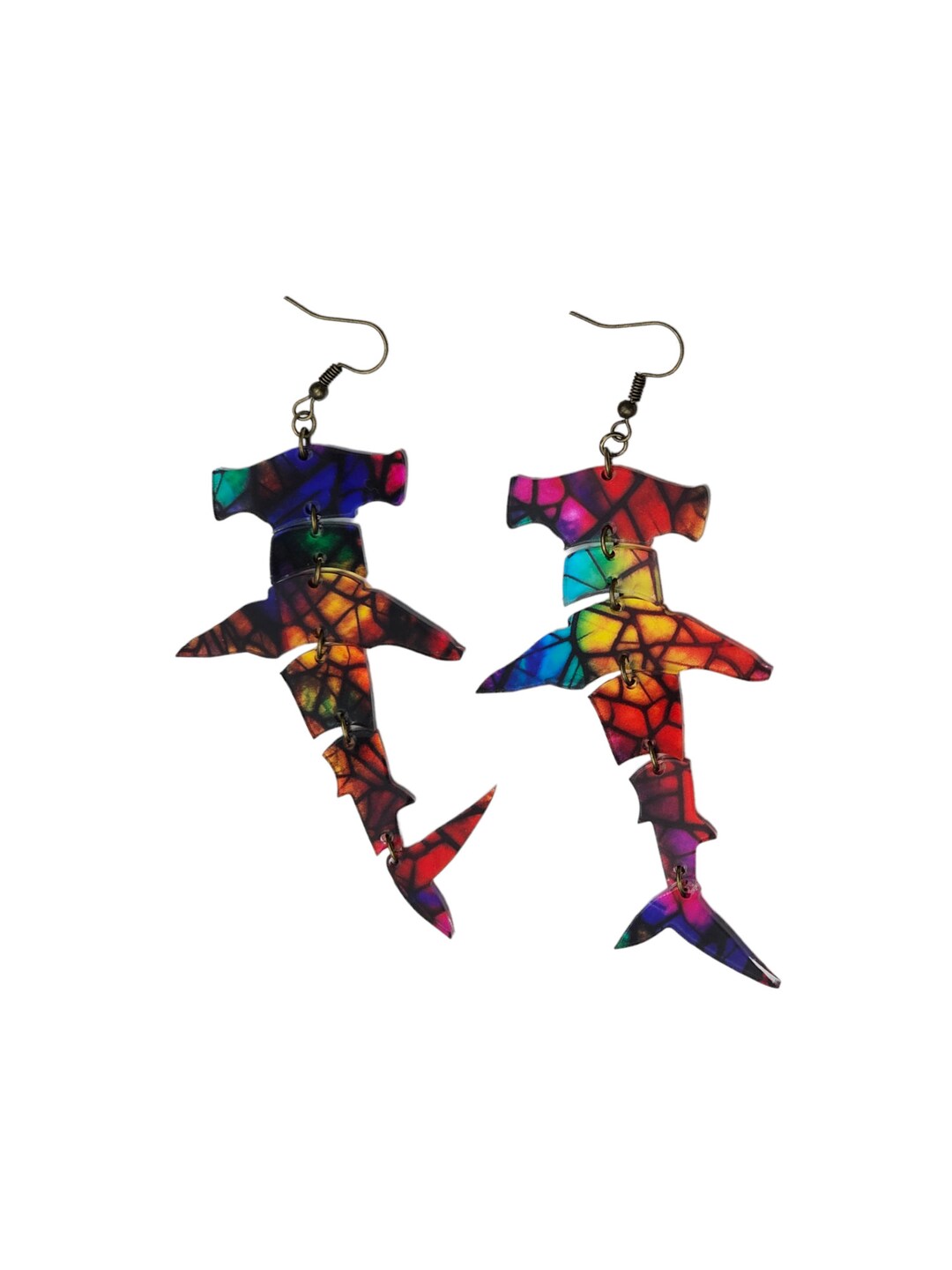DIGITAL Stacked Hammerhead Shark Earrings Dangle Earring Dangle Drop - Etsy