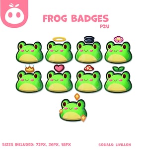 Kawaii Frog Sub/Bit Badges - Twitch, Discord and YouTube