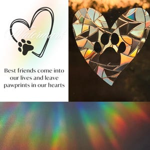 PET LOSS Memorial Sympathy Funeral Gift - Rainbow Making Sun Catcher Remembrance dog, cat, pet bereavement rainbow bridge