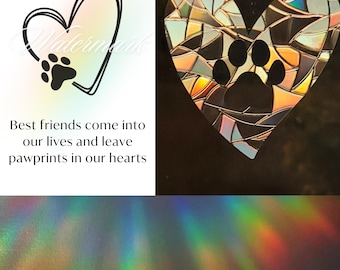 PET LOSS Memorial Sympathy Funeral Gift - Rainbow Making Sun Catcher Remembrance dog, cat, pet bereavement rainbow bridge