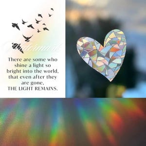 LIGHT REMAINS Sympathy Funeral Gift - Rainbow Sun Catcher Best for Daily Remembrance consolation grief loss of mother child spouse